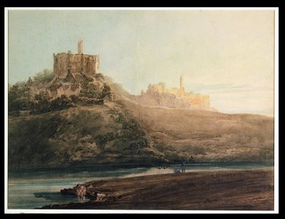 Warkworth Castle, Northumberland, um 1798 von Thomas Girtin